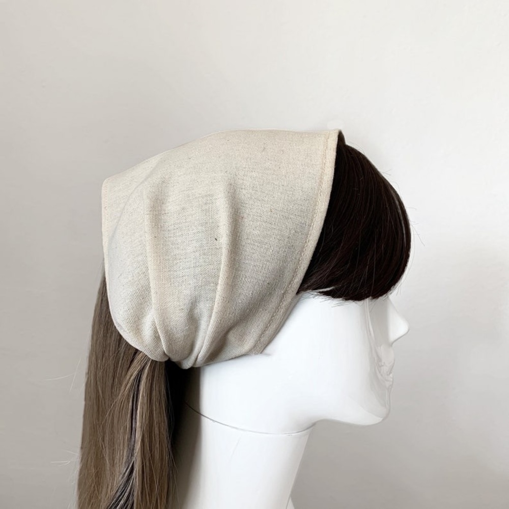 Natural Linen Wide Headband - Hair Scarf, Bandanas, Wide unisex Hairbands